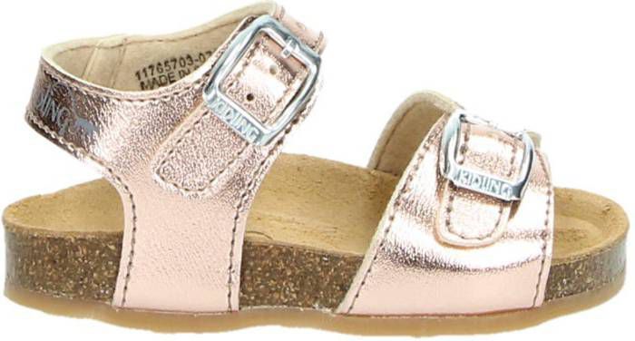 Kipling Easy 4 leren sandalen roségoud