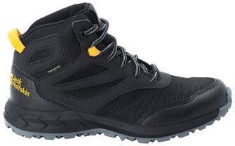Jack Wolfskin Woodland Texapore Wandelschoen Kids Zwart/Geel