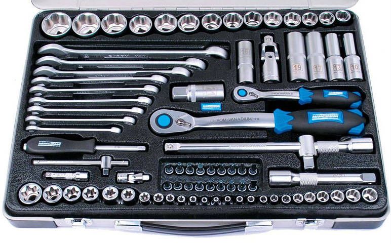 Brüder Mannesmann 29770 82-delige Doppendoos Premium 1/4"-1/2"