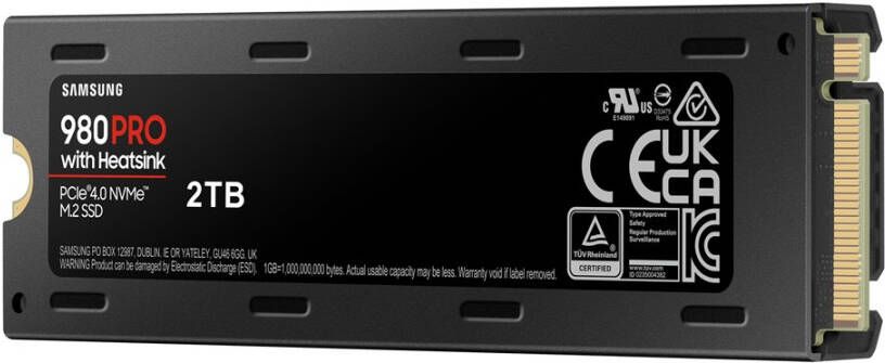 Samsung SSD 980 Pro met Heatsink(2TB)interne harde schijf SSD