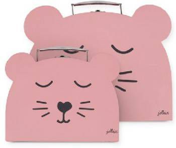 Jollein 2 delige Speelkofferset Animal Club roestroze