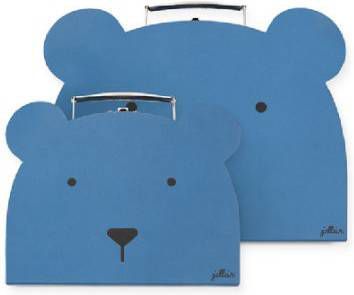Jollein speelkoffertje Animal club steel blue set van 2