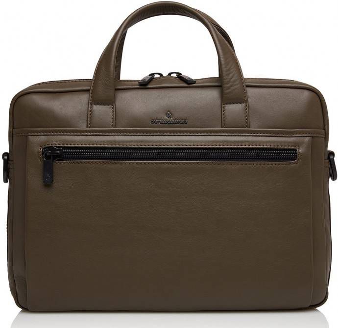 Castelijn & Beerens Nappa X Echo Laptop/Tablet Tas 15.6&apos, &apos, dark millitary