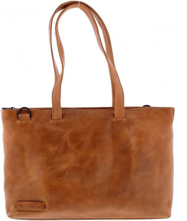 Laptoptas Plevier Lederen Dames Tote Laptop Bag 15.6 inch Cognac 709-3