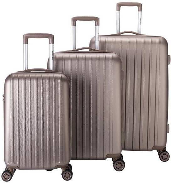 Decent Tranporto One 3 delige Kofferset champagne