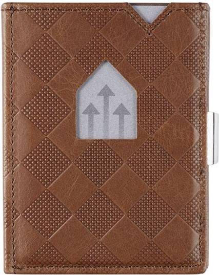 Exentri Leather Wallet RFID hazelnut chess Dames portemonnee