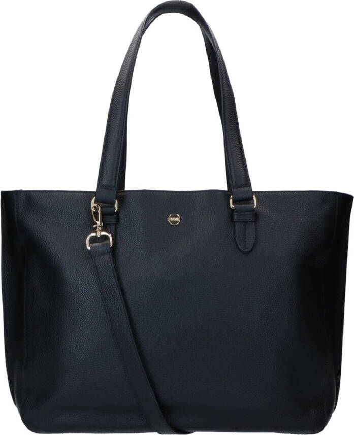 FMME Schoudertas Caithy Laptop Businessbag Grain 15.6 Inch Zwart