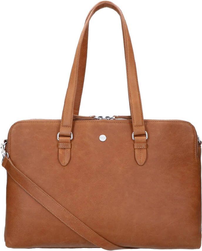 FMME Crossbodytas Charlotte Laptop Business Bag Nature 15.6 Inch Bruin