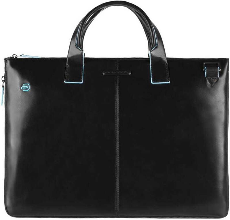 Piquadro Blue Square Expandable Slim Computer Bag 15.6" black