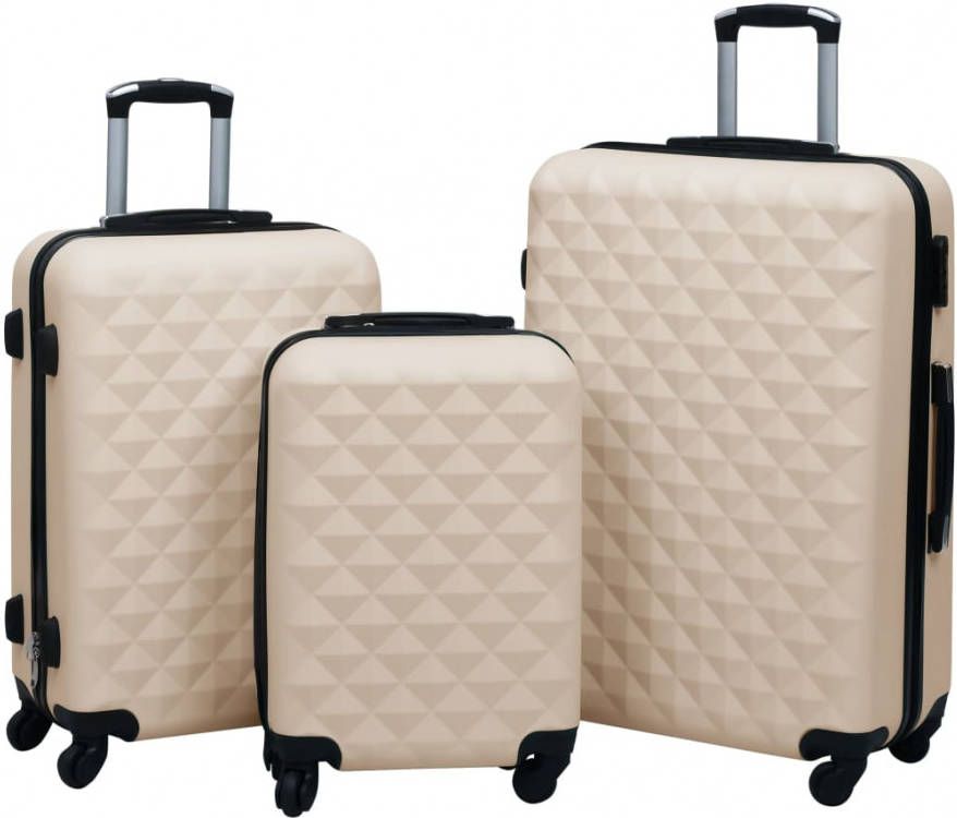 VIDAXL 3 delige Harde kofferset ABS goudkleurig