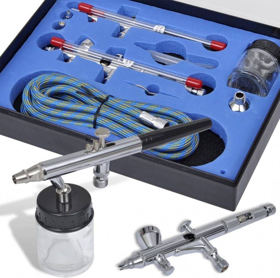 VIDAXL Airbrush set met 2 pistolen