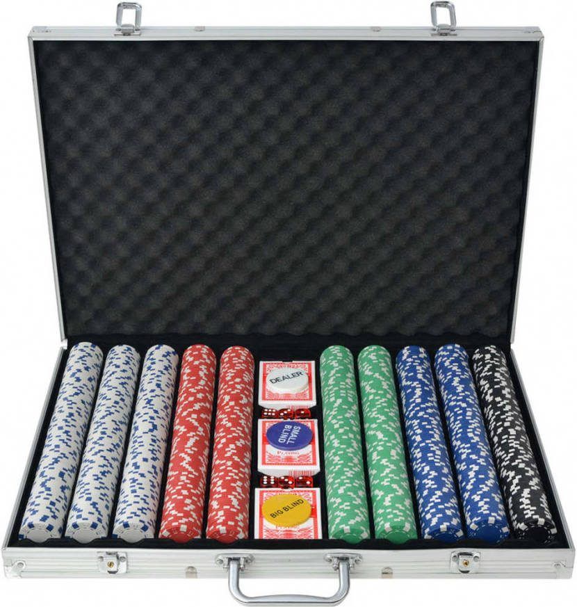 VIDAXL Pokerset met 1000 chips aluminium