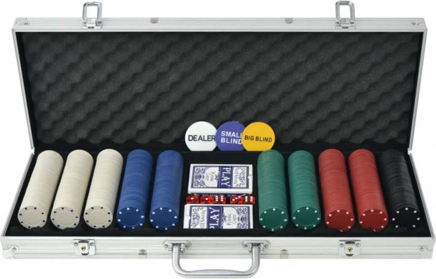 VIDAXL Pokerset met 500 chips aluminium