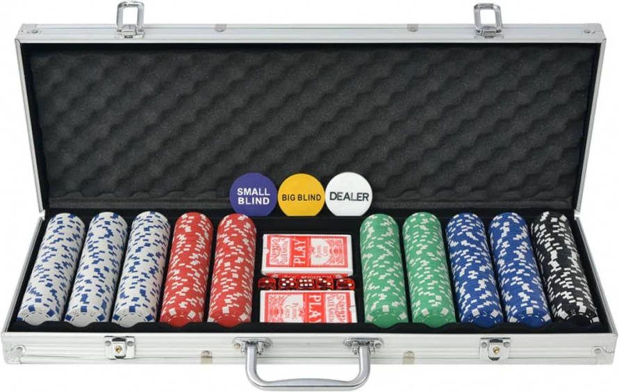 VIDAXL Pokerset met 500 chips aluminium