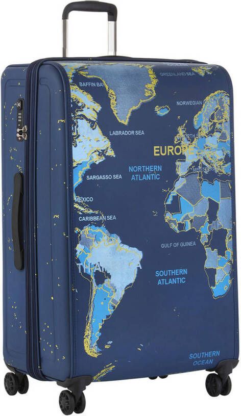 TravelZ HybridWorldMapReiskoffer-79cmTrolleyMetTsa-slot-Ultralicht-OkobanRegistratie-YkkRits