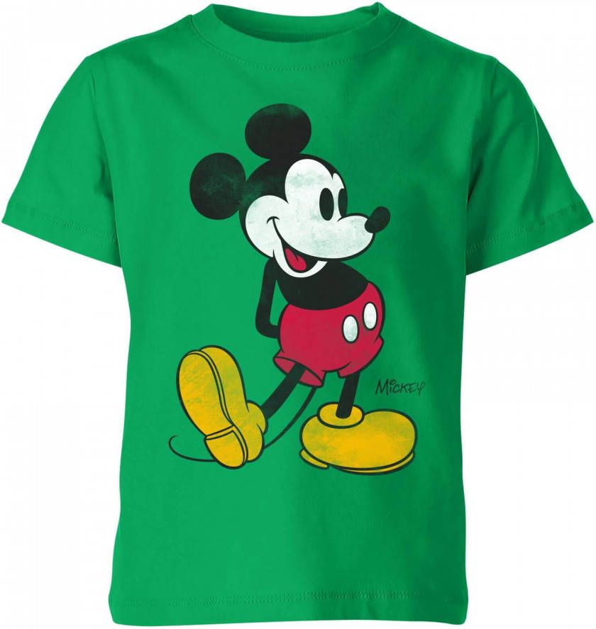 Disney Mickey Mouse Classic Kick Kids' T Shirt Green 146/152(11 12 jaar) Groen