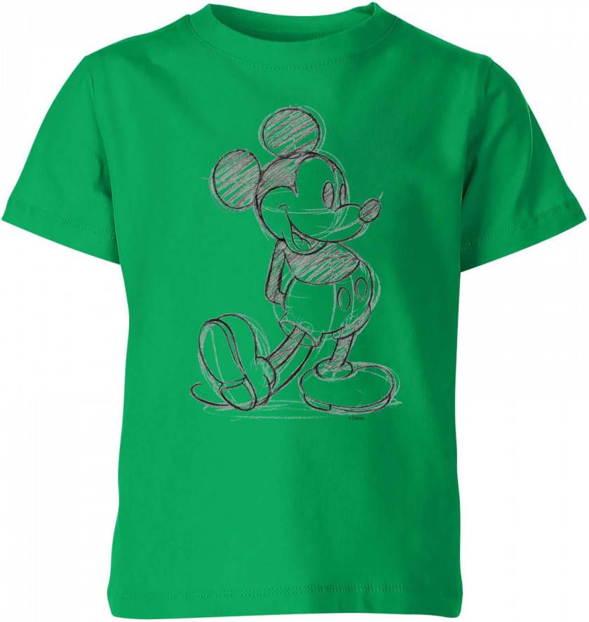 Disney Mickey Mouse Sketch Kids' T Shirt Green 146/152(11 12 jaar) Groen
